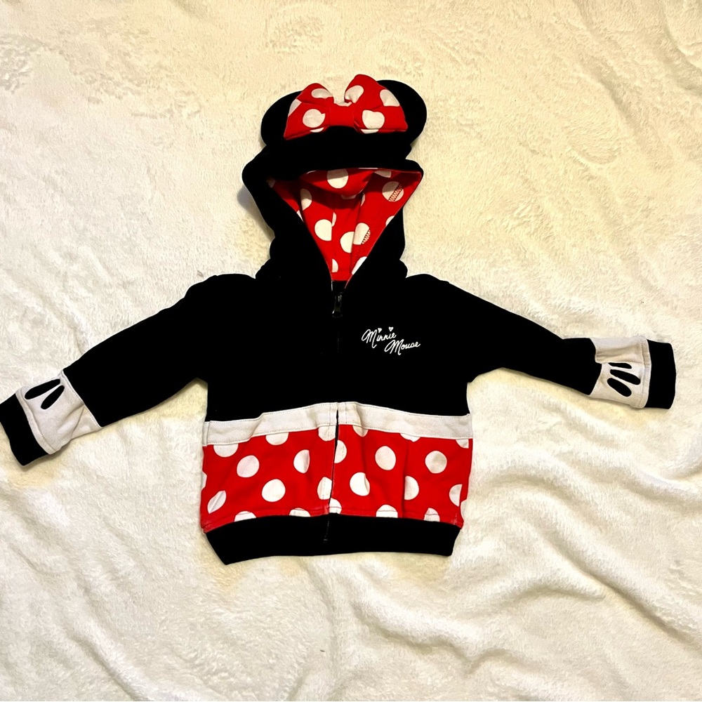 Minnie Mouse ears hoodie zip up